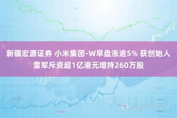 新疆宏源证券 小米集团-W早盘涨逾5% 获创始人雷军斥资超1亿港元增持260万股